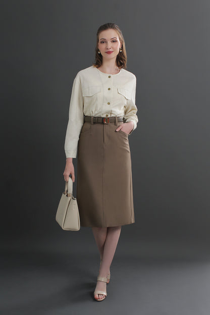 Clara High Waist Midi Skirt