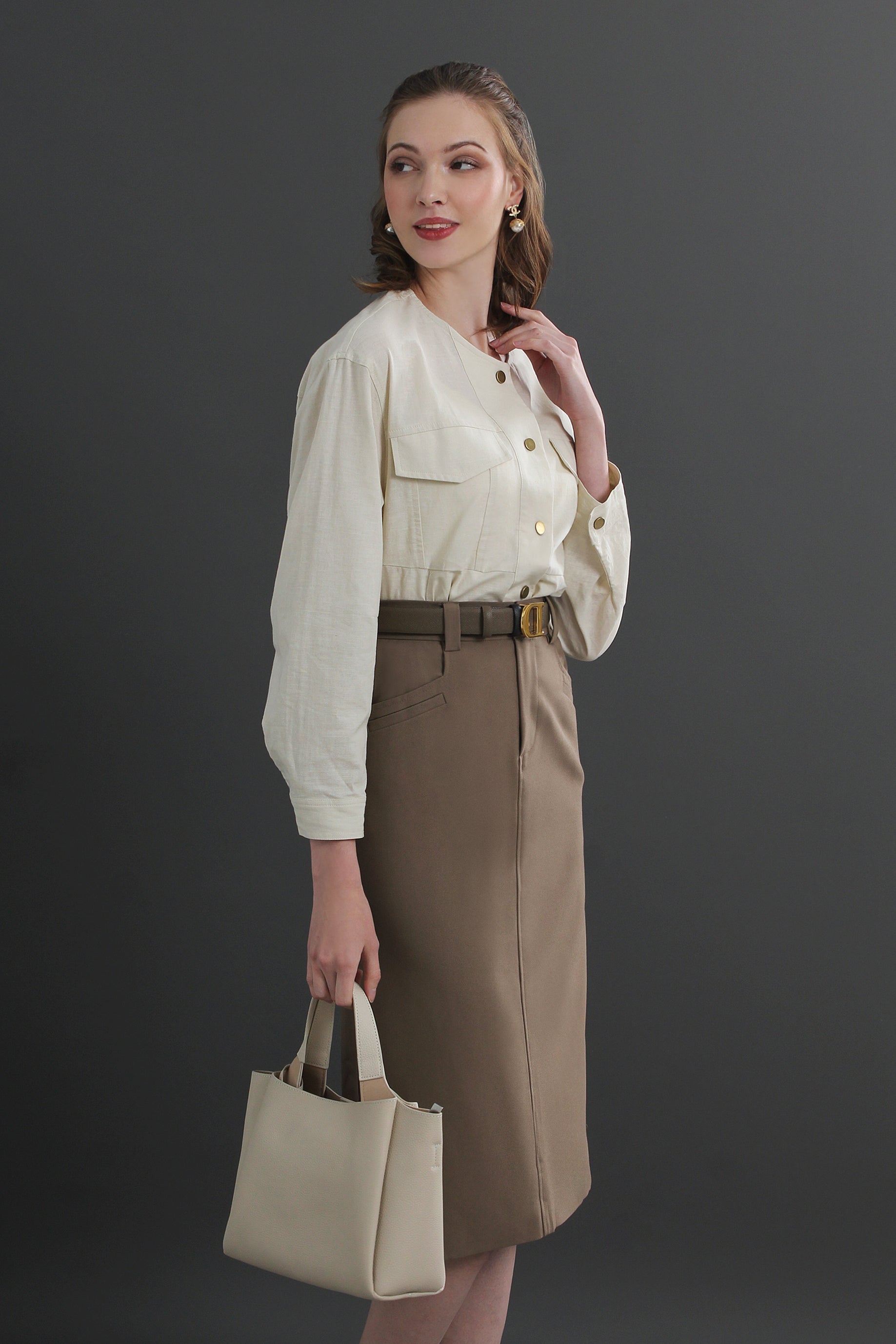 Clara High Waist Midi Skirt