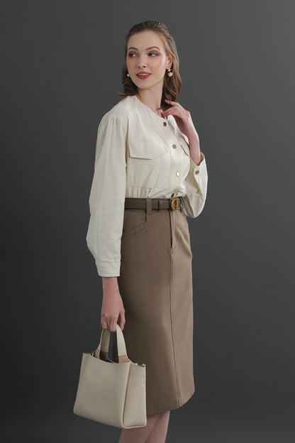 Clara High Waist Midi Skirt