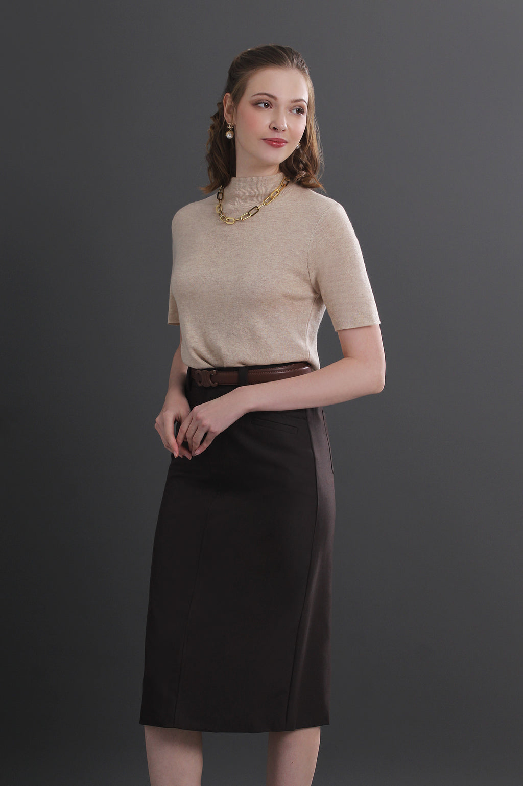 Clara High Waist Midi Skirt