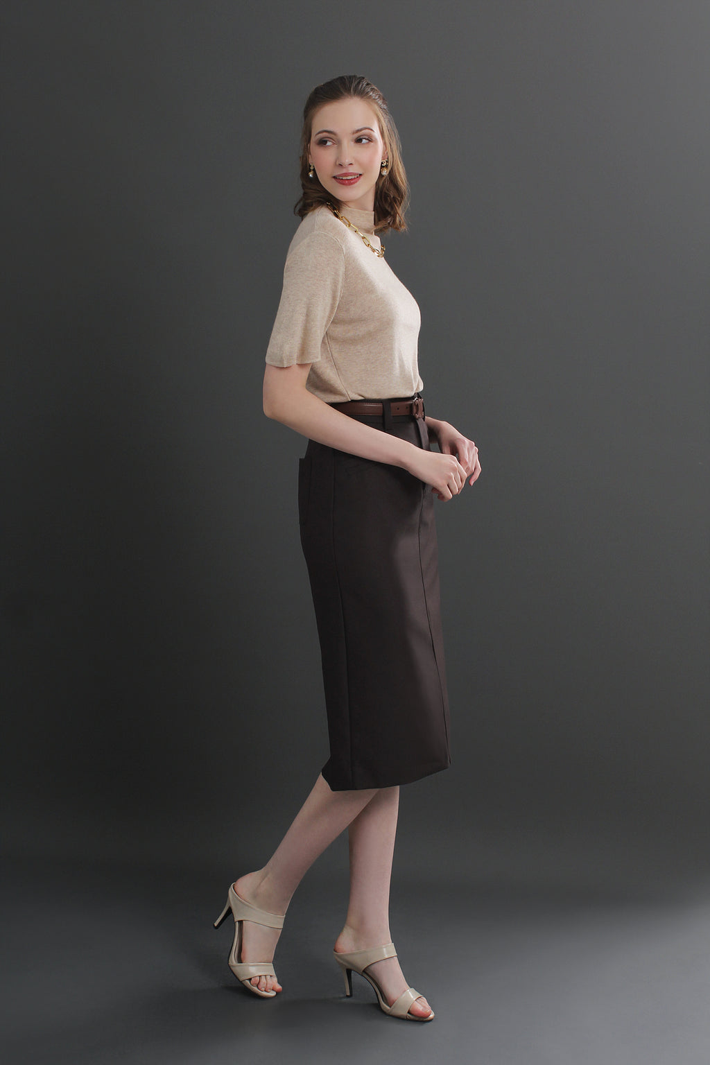 Clara High Waist Midi Skirt