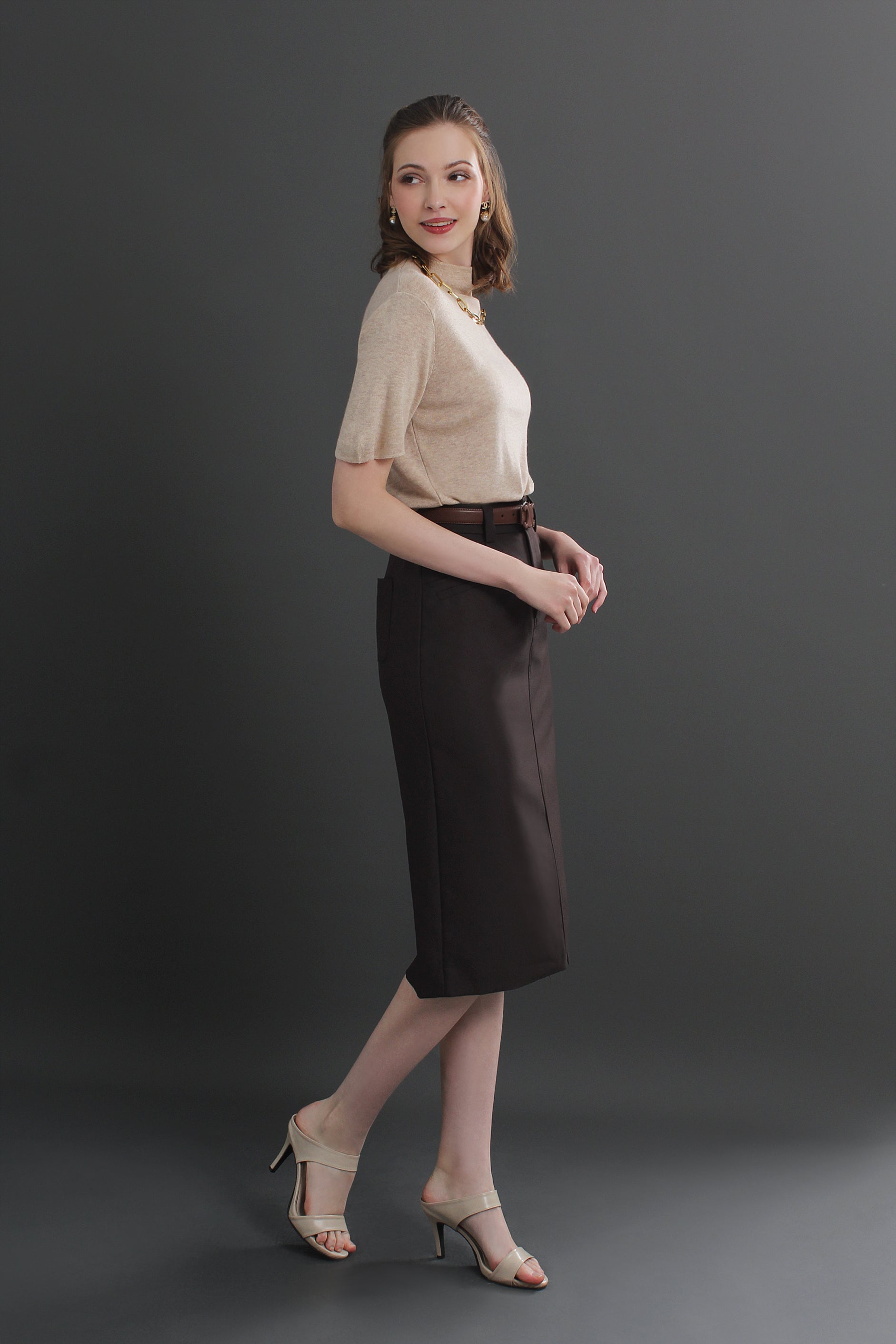 Clara High Waist Midi Skirt