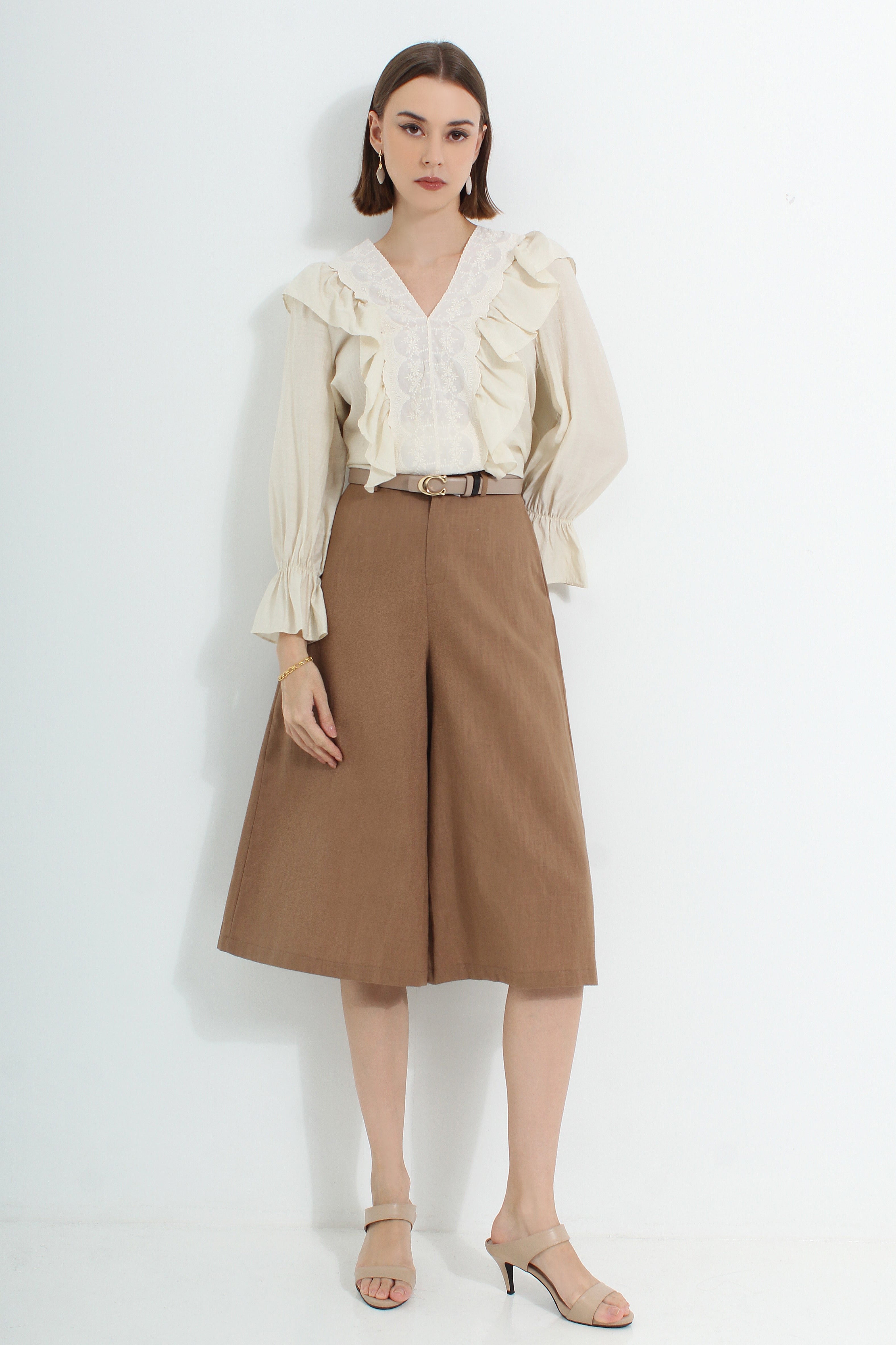 Harper Embroidered Ruffle Blouse