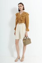 Harper Embroidered Ruffle Blouse