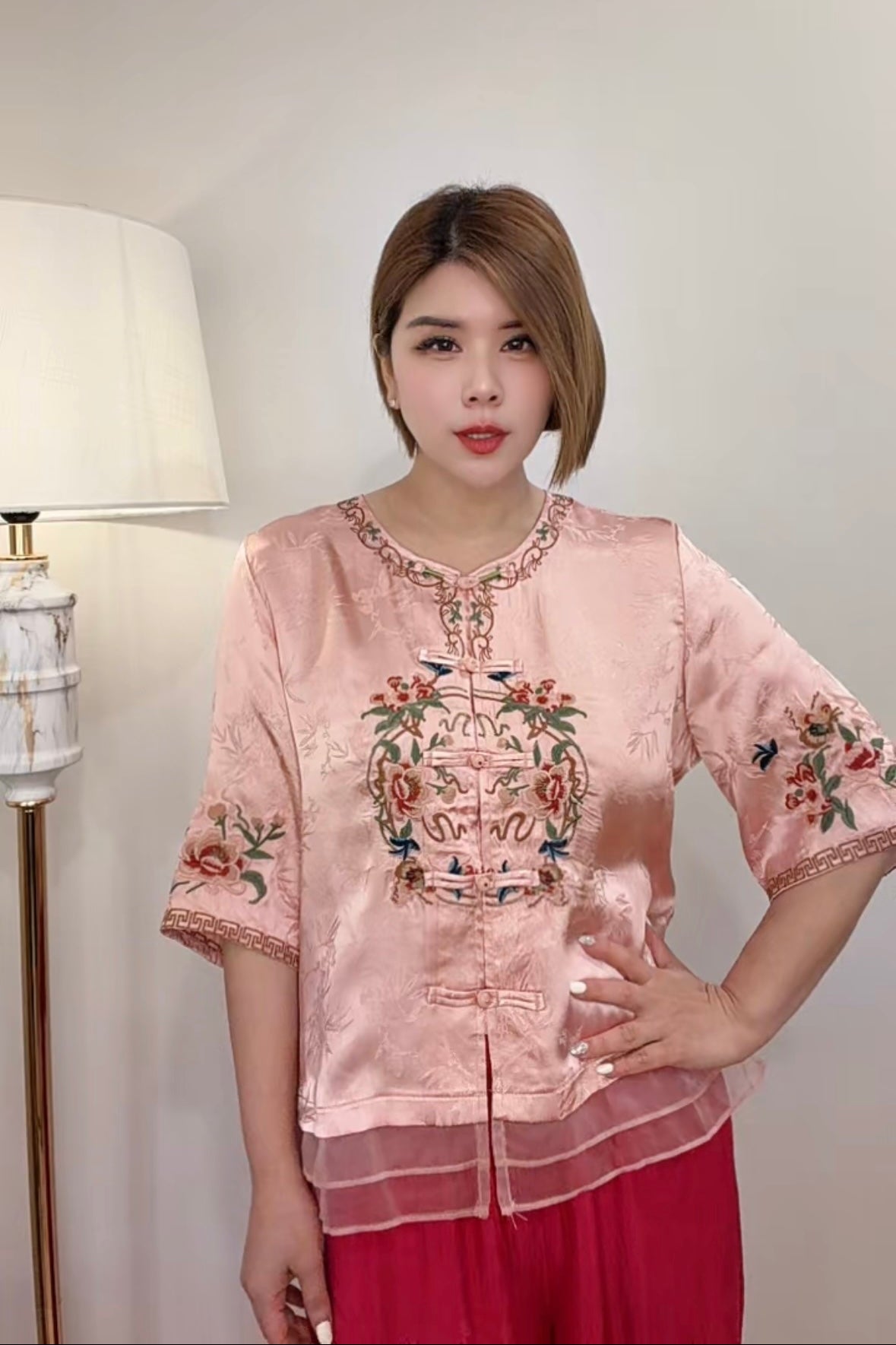 Enchantress of Lotus Cheongsam Blouse Top [FREE SIZE]