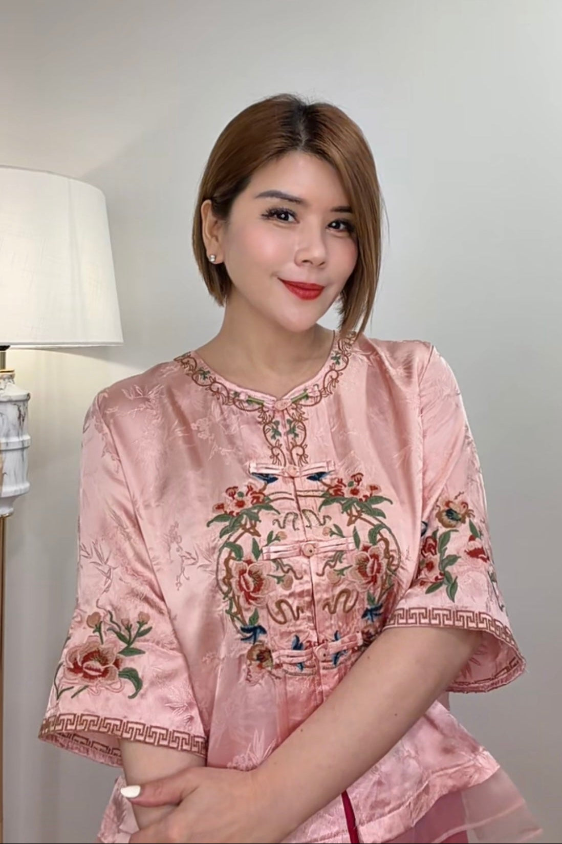 Enchantress of Lotus Cheongsam Blouse Top [FREE SIZE]