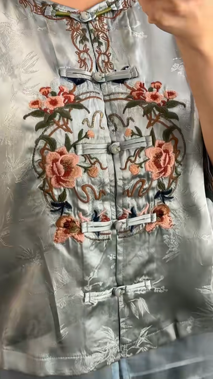 Enchantress of Lotus Cheongsam Blouse Top [FREE SIZE]