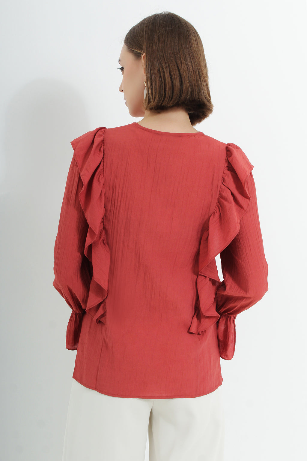Harper Embroidered Ruffle Blouse
