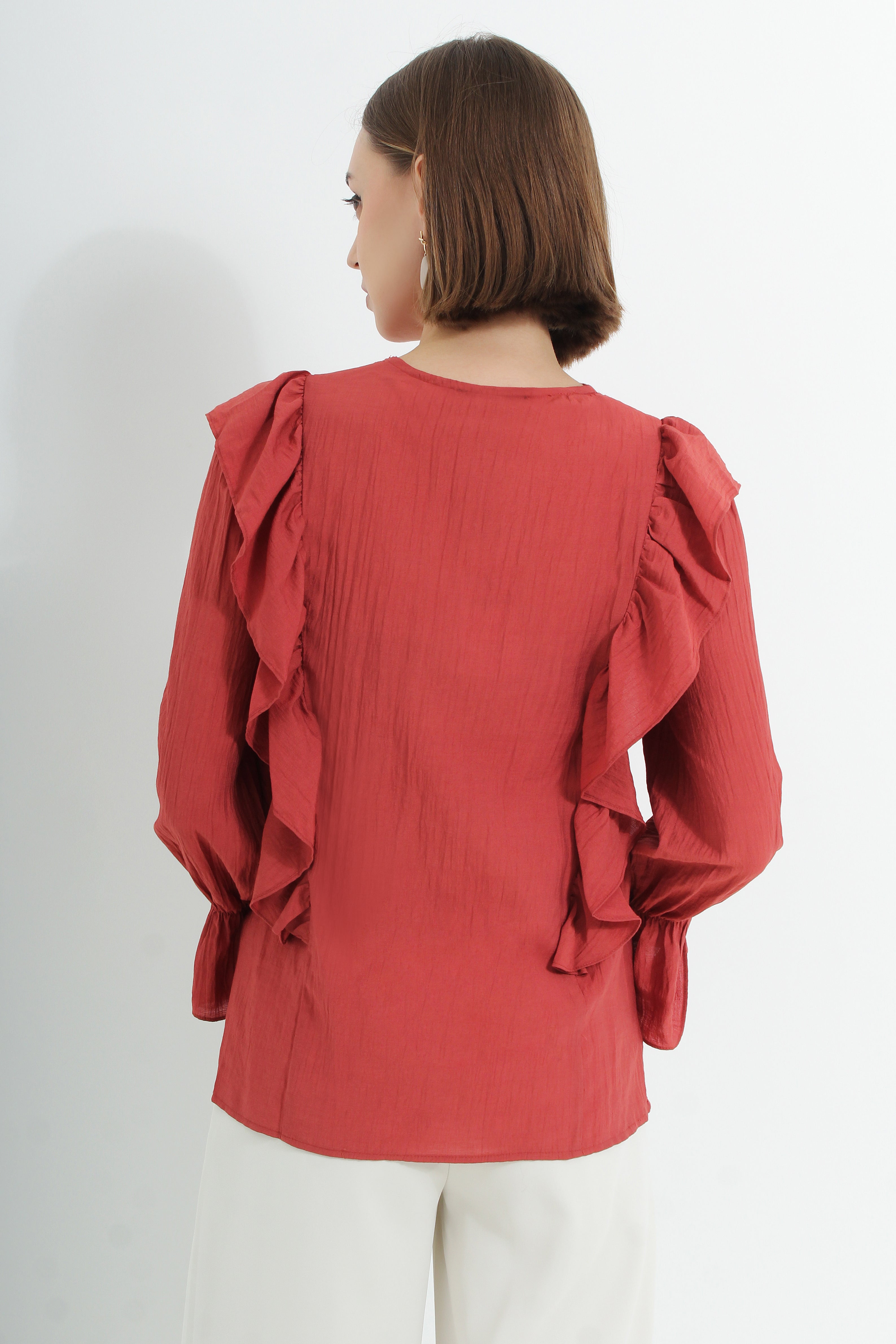 Harper Embroidered Ruffle Blouse