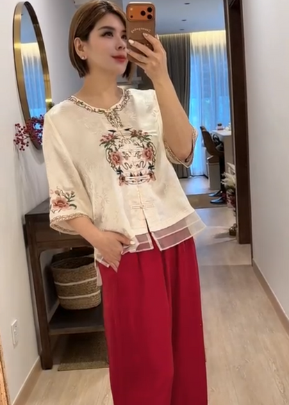 Enchantress of Lotus Cheongsam Blouse Top [FREE SIZE]