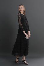Mira Lace Tiered Midaxi Dress