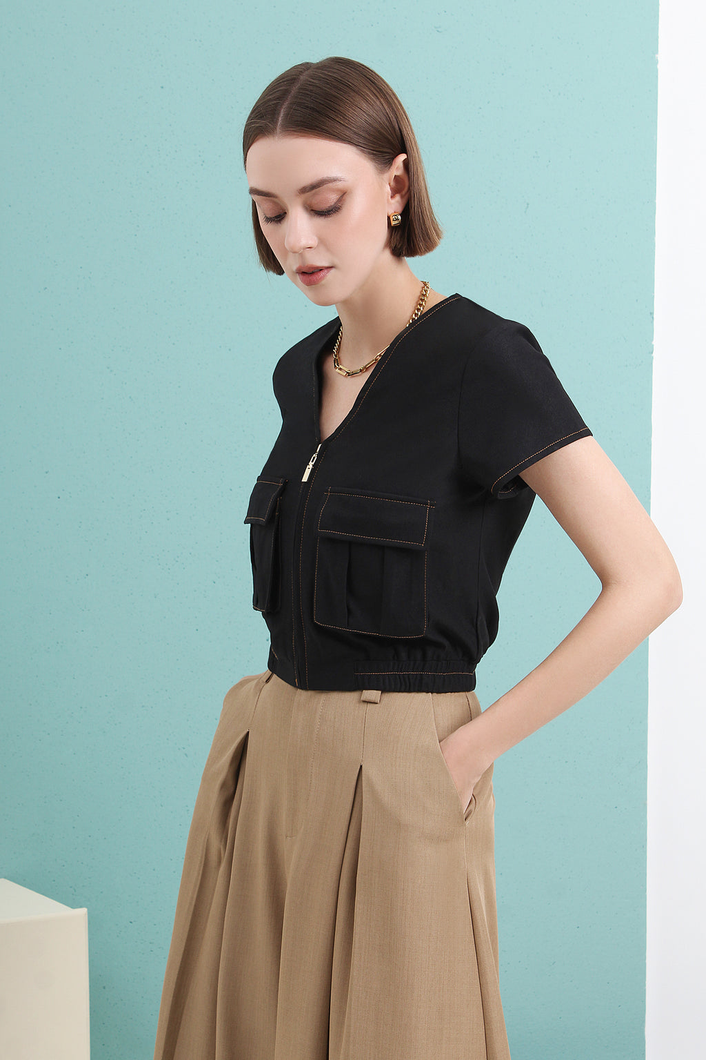 Front Zip Top