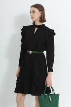 Flare Chiffon Mini Dress