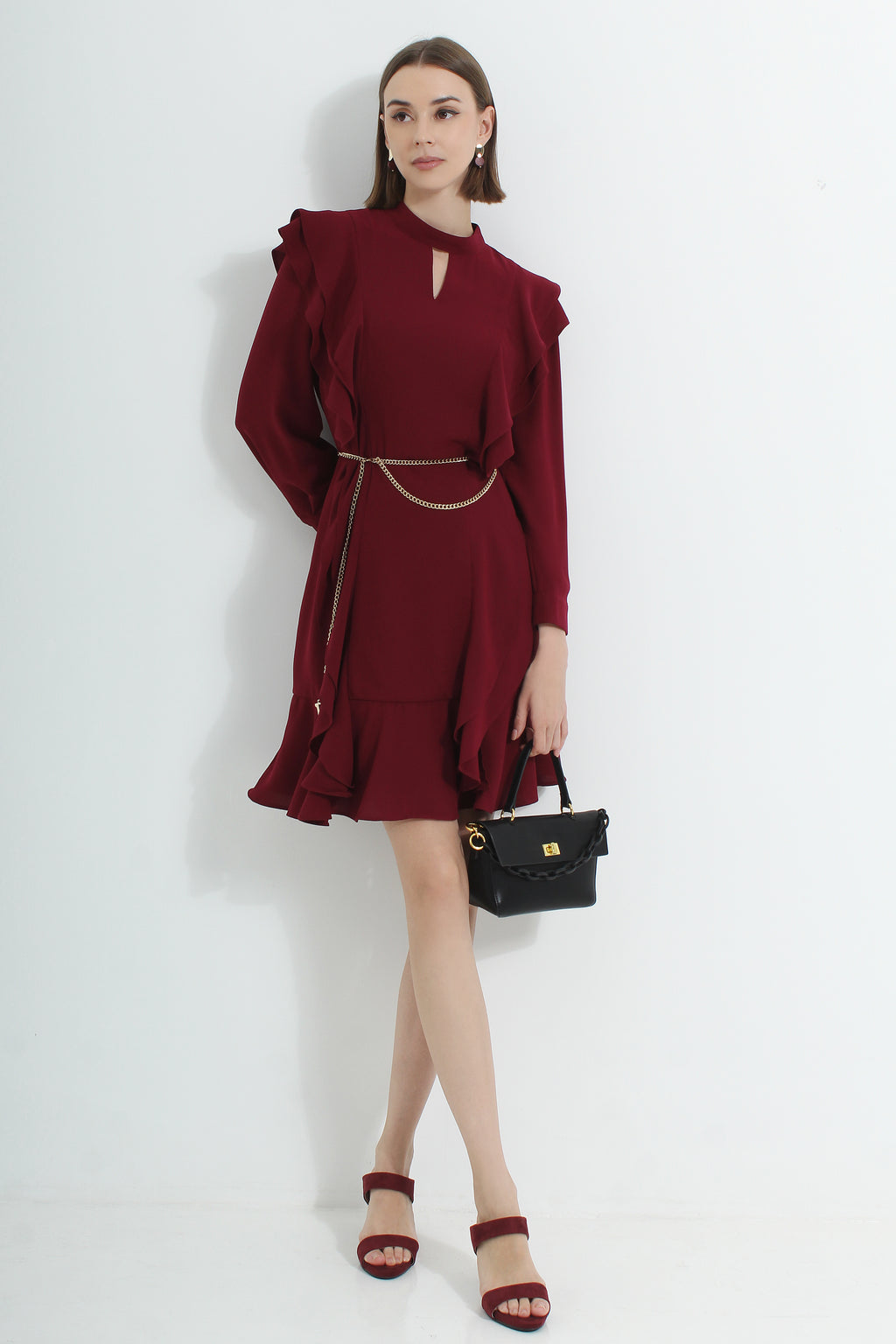 Flare Chiffon Mini Dress