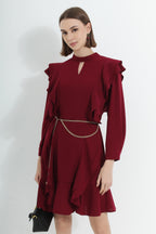 Flare Chiffon Mini Dress