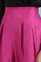 Textured Pleated Wide-Leg Pants