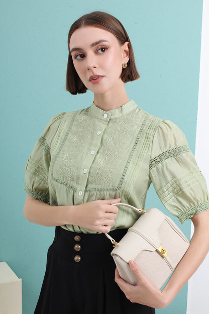 Broderie Embroidered Blouse