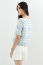 Jacquard Tweed Boxy Shell Top