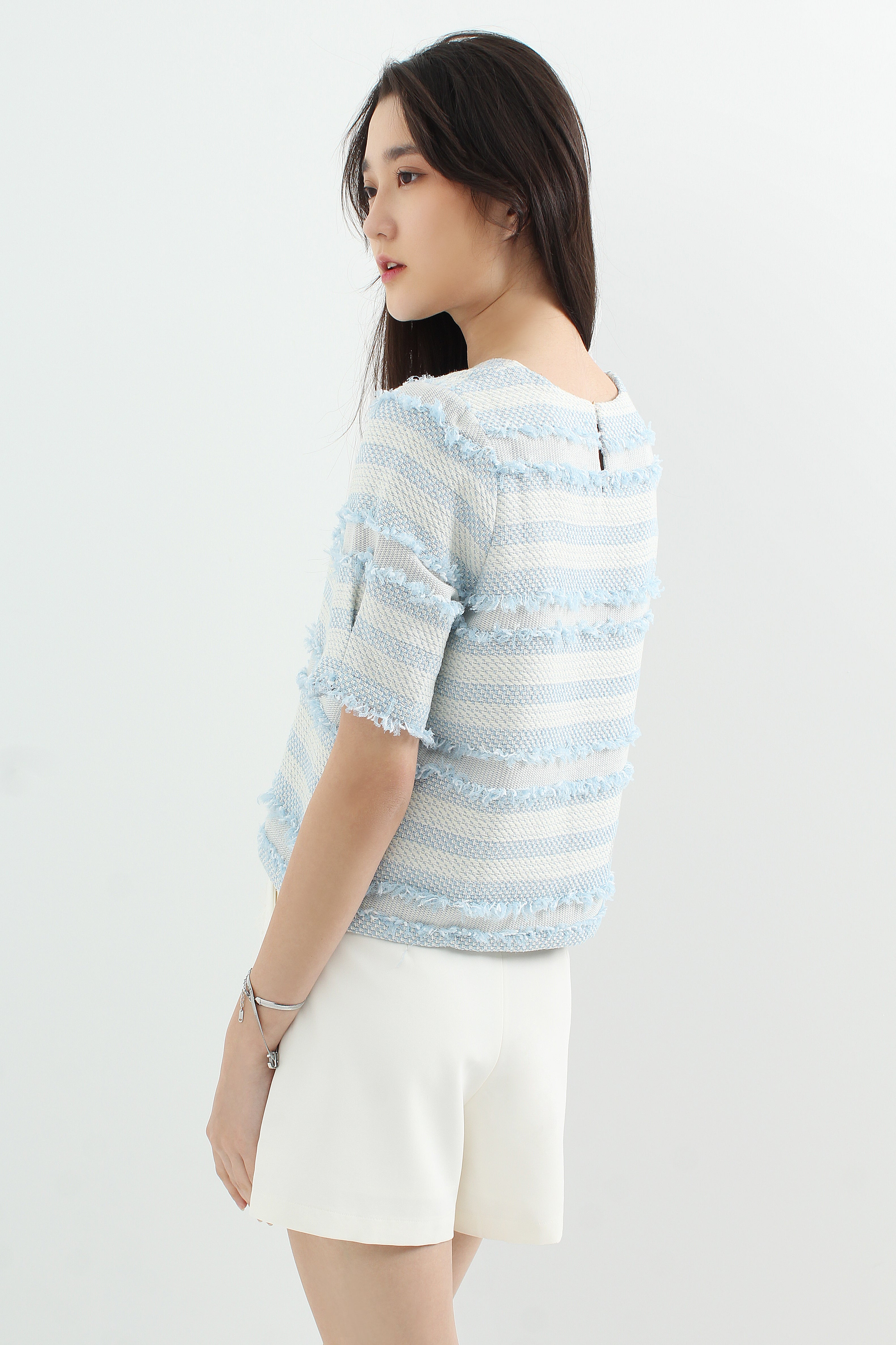 Jacquard Tweed Boxy Shell Top