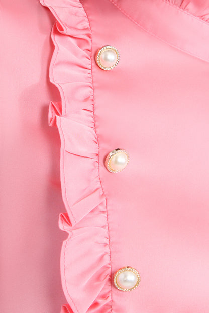 Asteria Ruffled Collar Blouse Embellished With Pearls