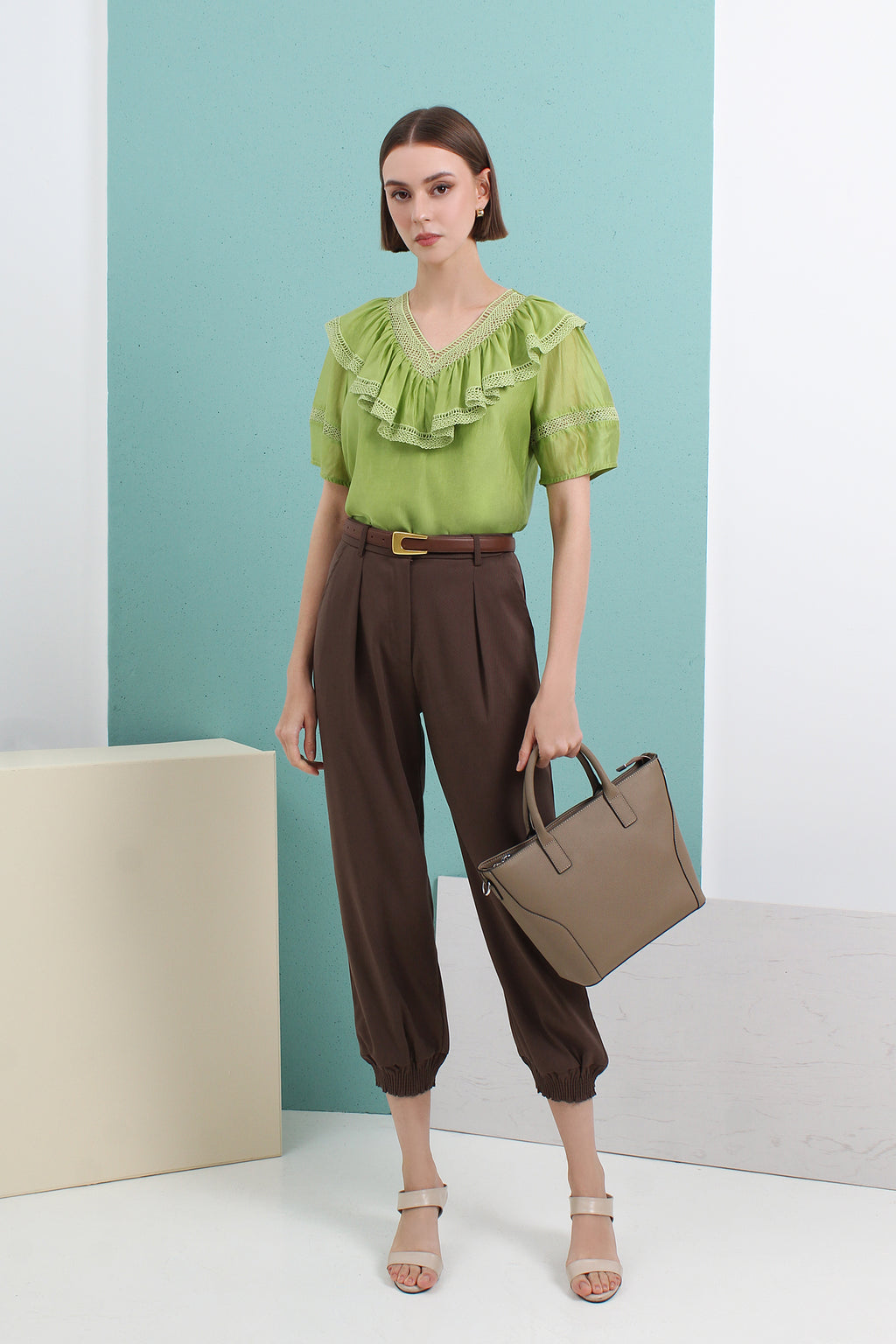 Ainsley V-neck Ruffled Blouse