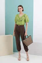 Ainsley V-neck Ruffled Blouse