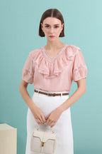 Ainsley V-neck Ruffled Blouse