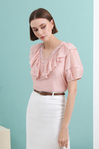 Ainsley V-neck Ruffled Blouse