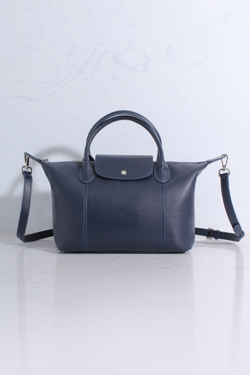 Leather Dual Tote Crossbody Bag