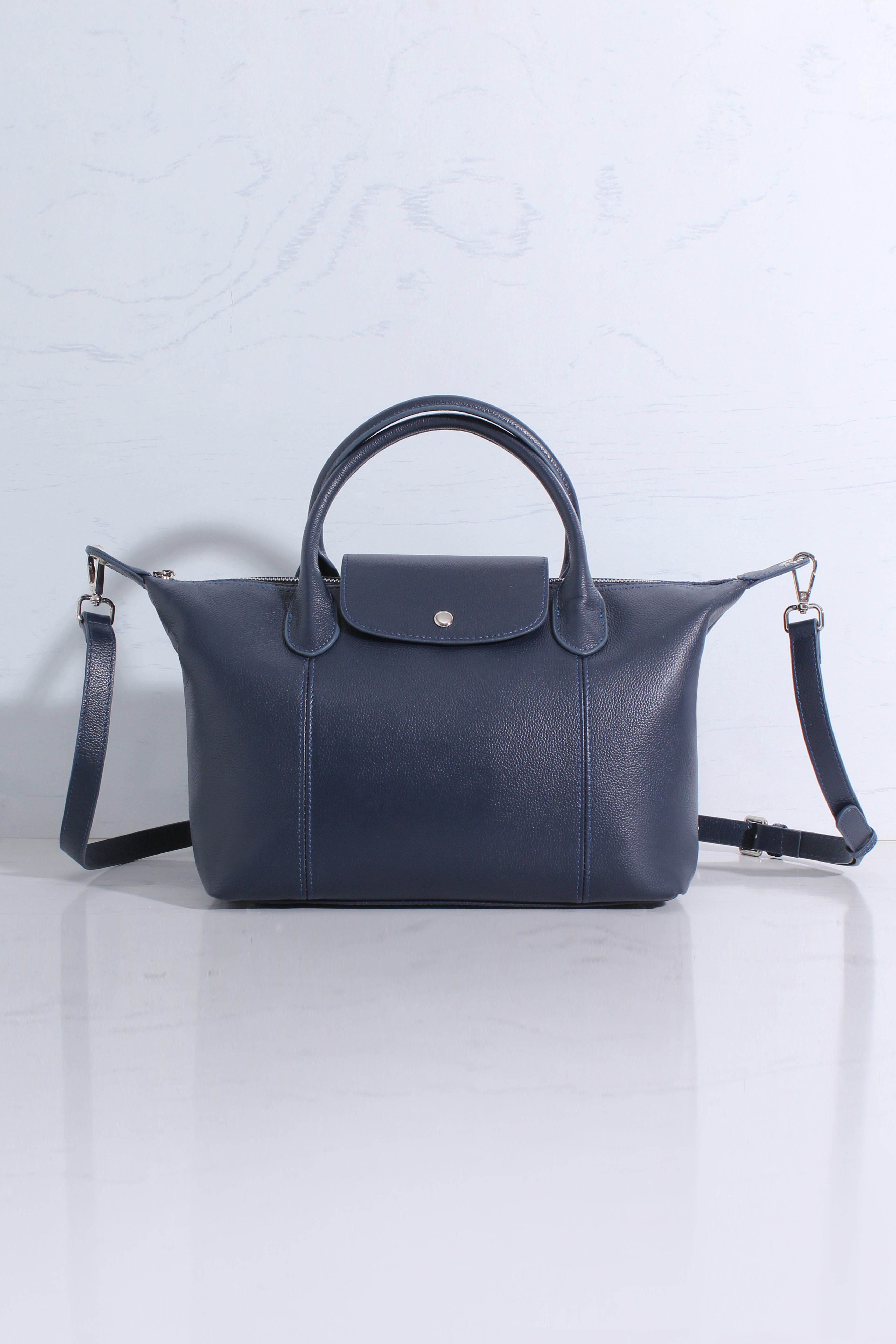 Leather Dual Tote Crossbody Bag