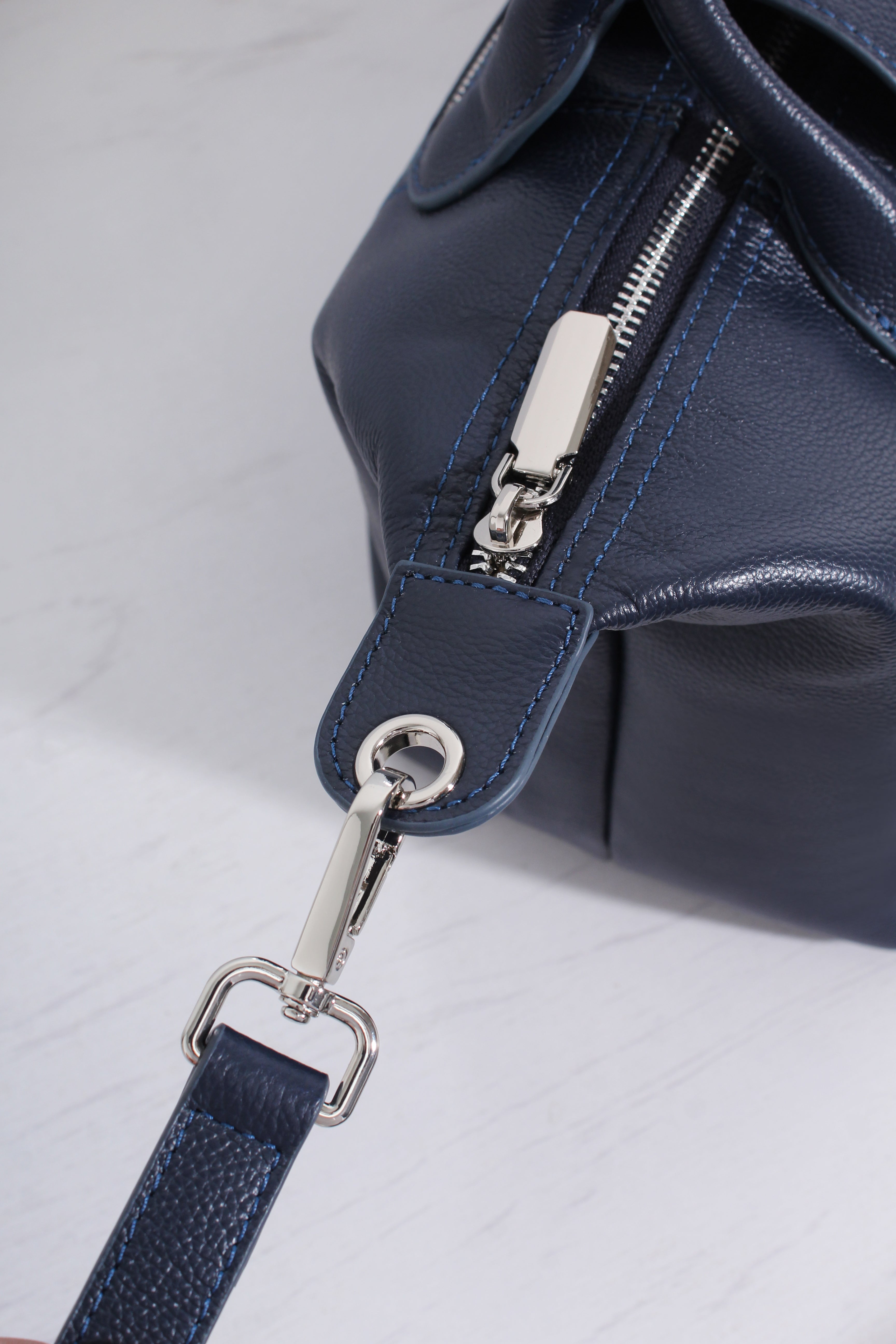 Leather Dual Tote Crossbody Bag