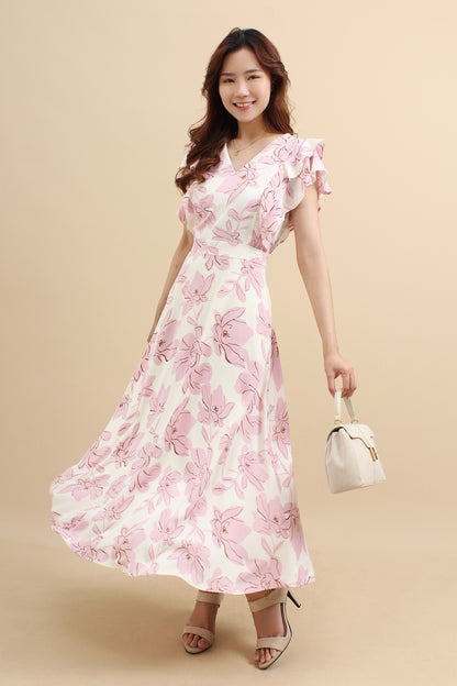 Floral Ruffle Midi Dress