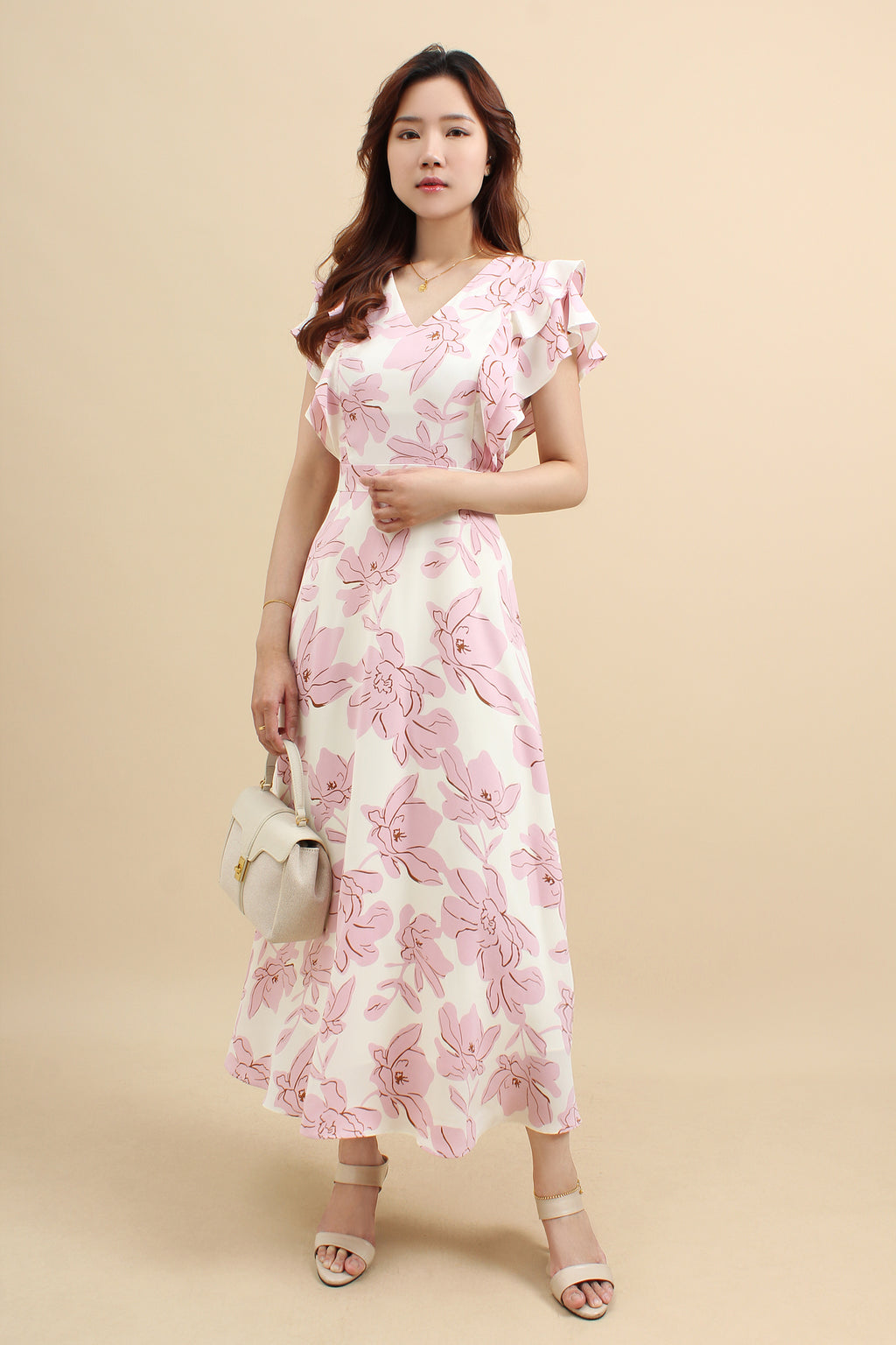 Floral Ruffle Midi Dress