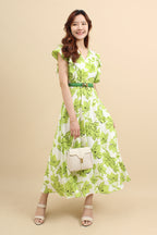 Floral Ruffle Midi Dress