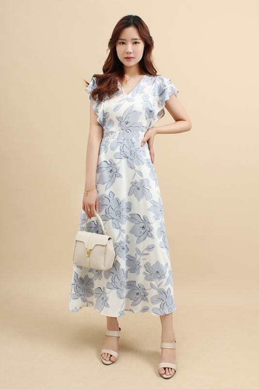 Floral Ruffle Midi Dress