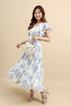 Floral Ruffle Midi Dress