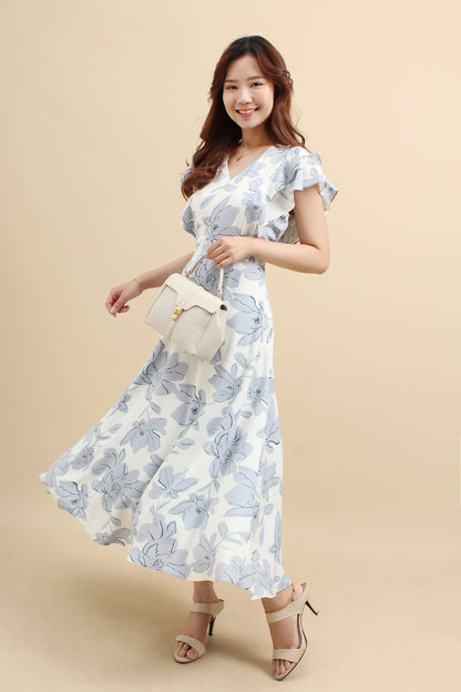 Floral Ruffle Midi Dress
