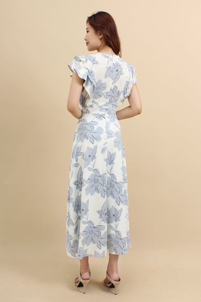 Floral Ruffle Midi Dress