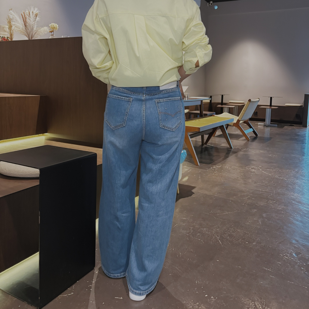 High Waisted Wide Leg Denim Pants