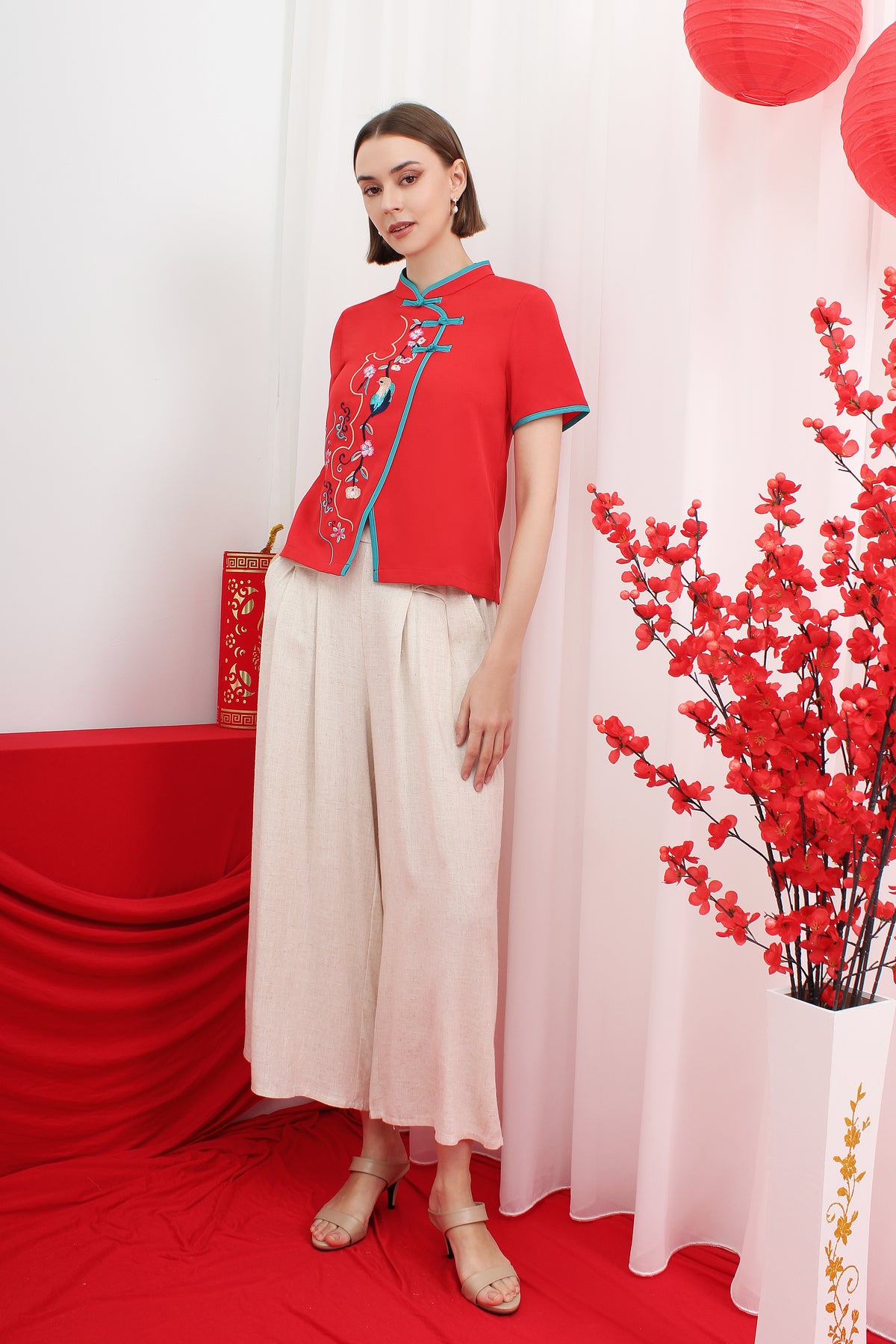 Cressidana Classic Embroidery Modern CNY Top