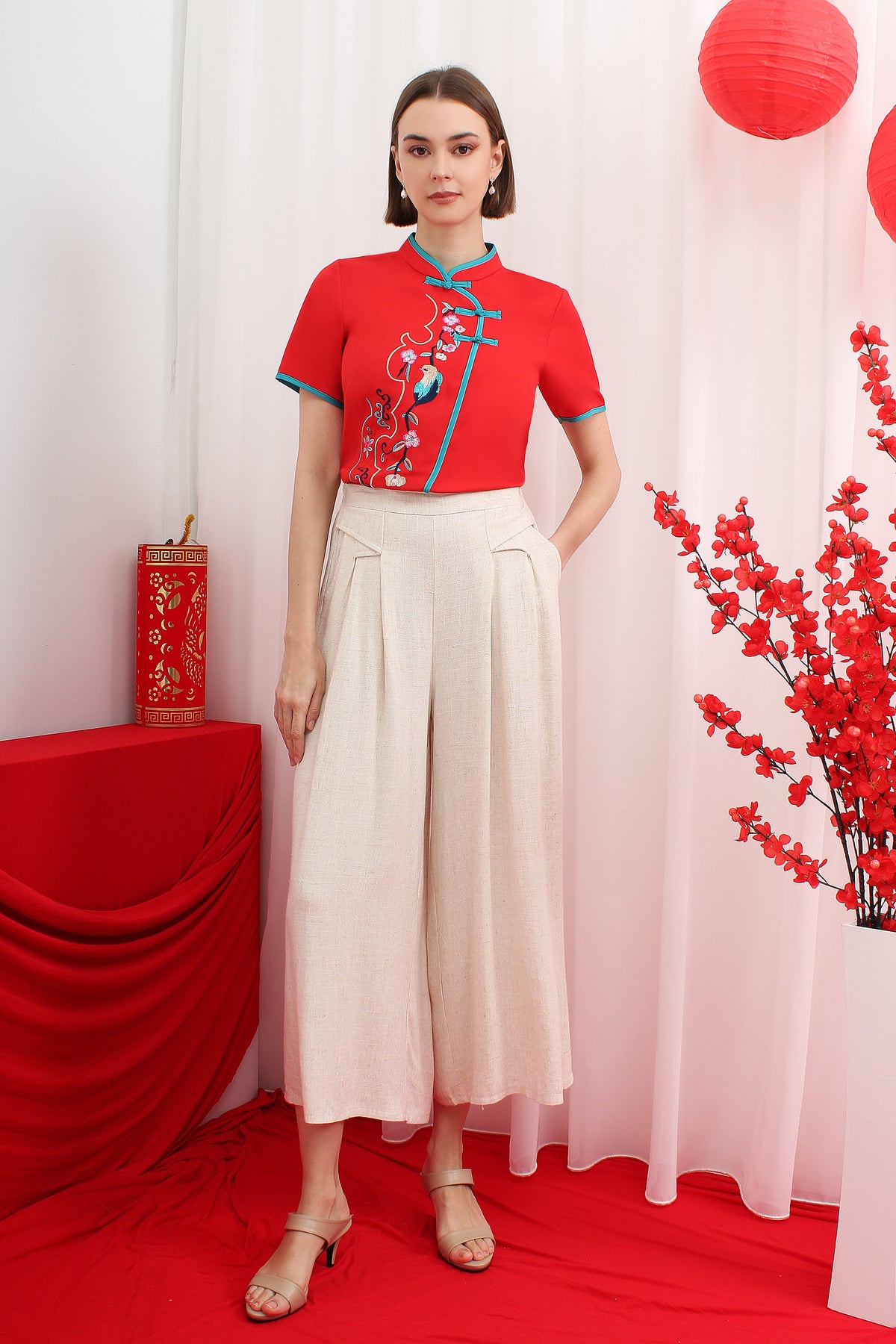 Cressidana Classic Embroidery Modern CNY Top