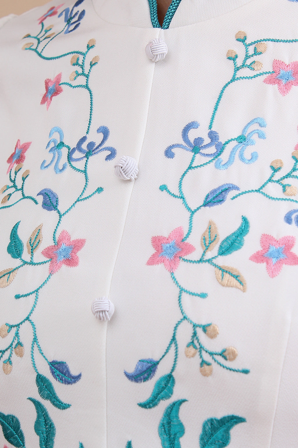 Heritage Bloom Mandarin Collar Dress
