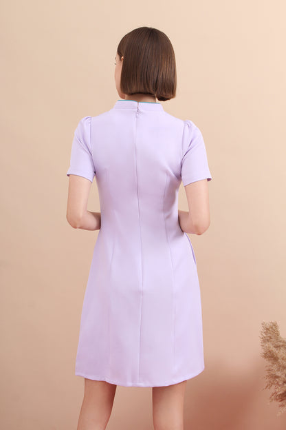 Heritage Bloom Mandarin Collar Dress