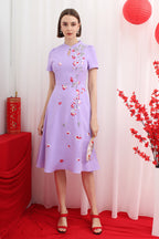 Chaska Embroidered Modern Cheongsam