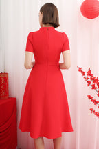 Chaska Embroidered Modern Cheongsam