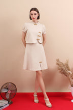 Lotus Knot Two Piece Puff Sleeve