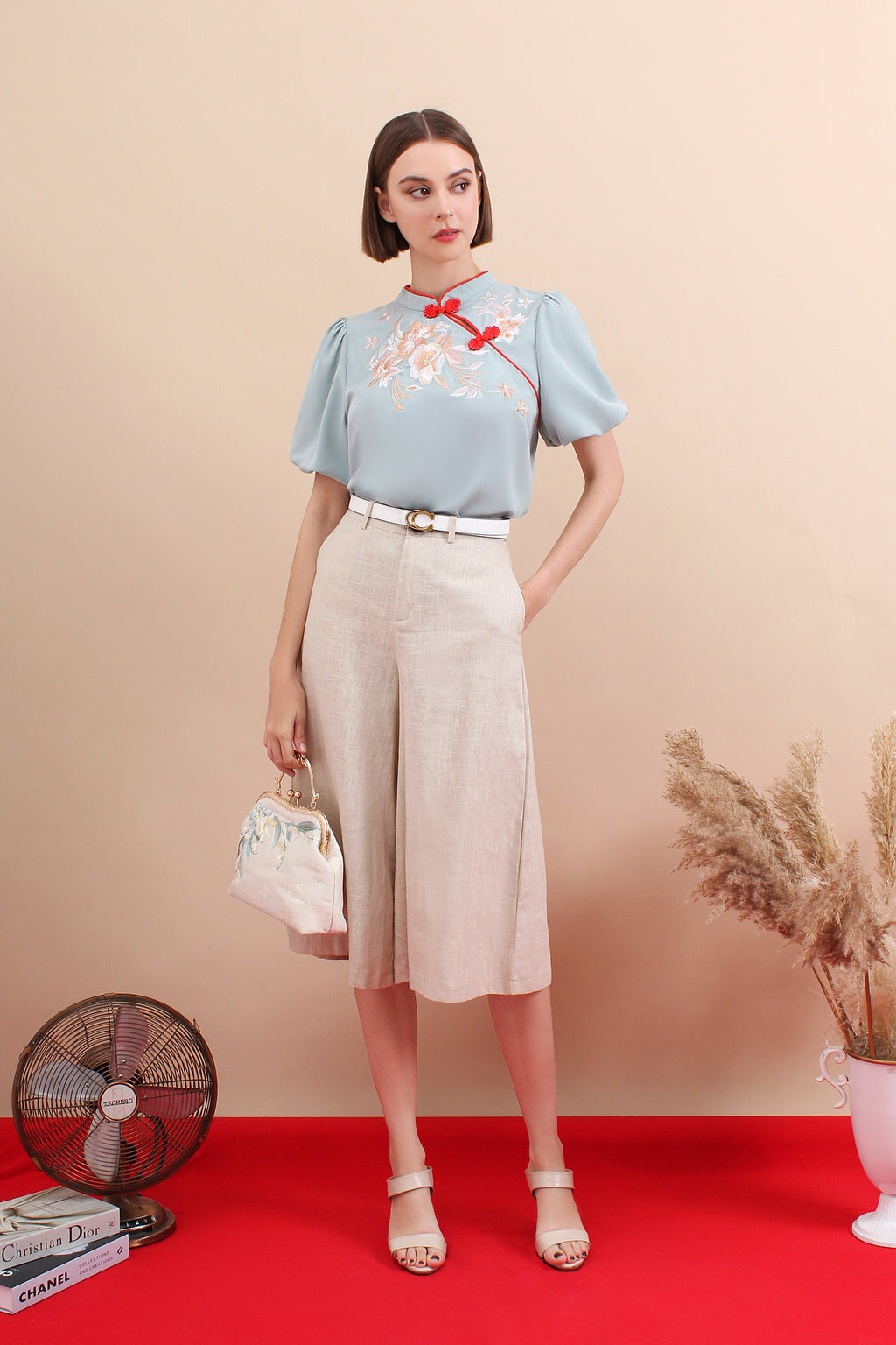 Blossom SilkTouch Embroidery Puff Sleeve Top