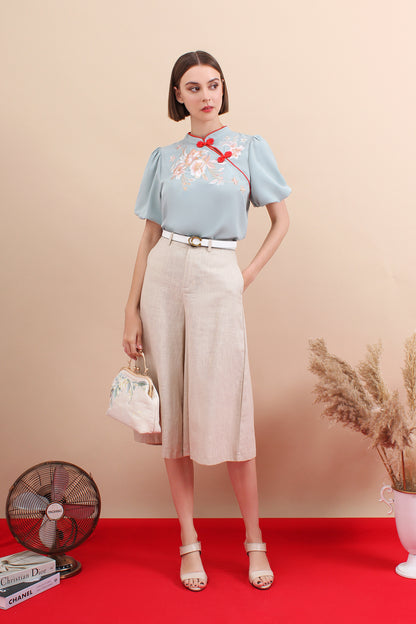 Blossom SilkTouch Embroidery Puff Sleeve Top