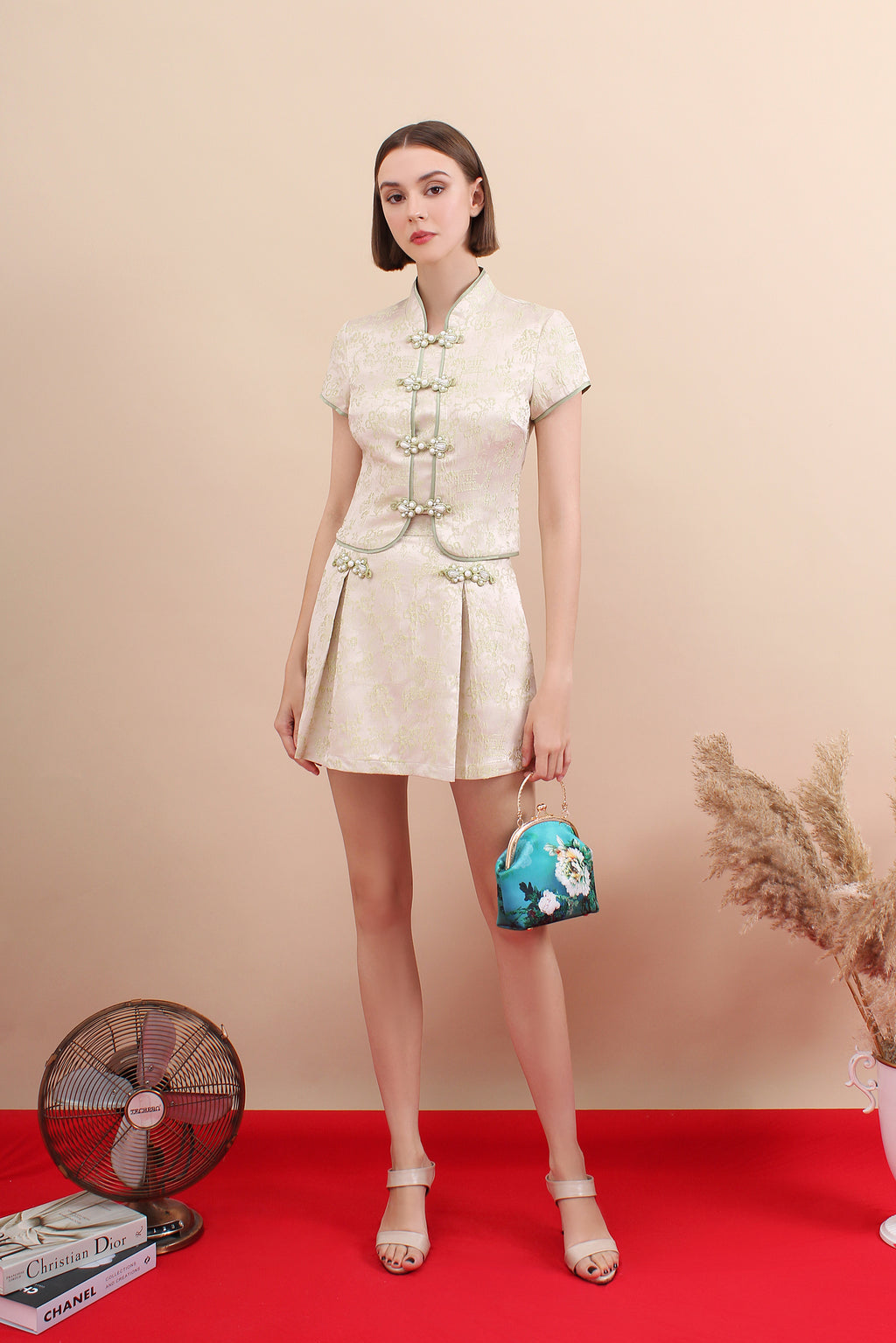 Regal Jacquard Cheongsam Set