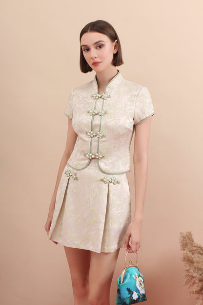 Regal Jacquard Cheongsam Set